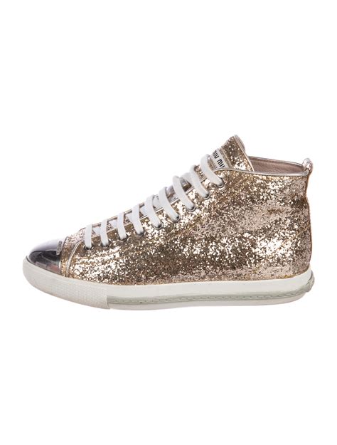 miu miu sneaker glitter|farfetch miu michu sneakers.